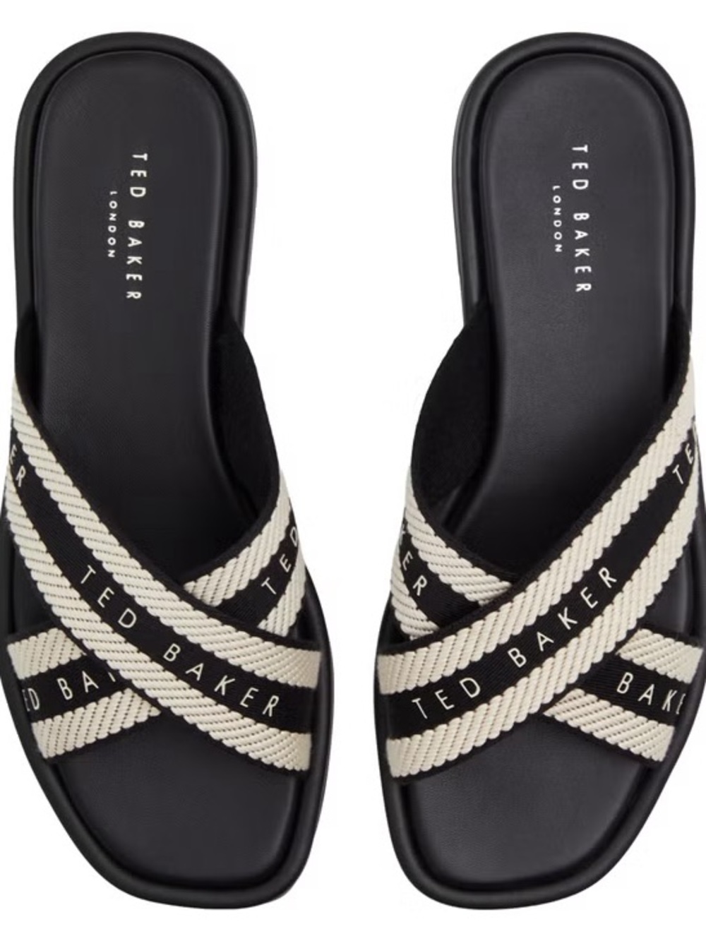 Ted Baker Women's Leather Crisscross Flat Sandals Slip On Size 8.5